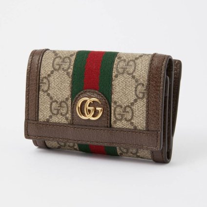 グッチ GUCCI 644334 96IWG 三つ折り財布 レディース 財布 ミニ財布 オフィディア Ophidia GGスプリーム キャンバス 小銭入れ コンパクトウォレット シンプル コインケース カードケース プレゼント お祝い 記念 ベージュ×エボニー