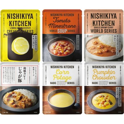 NK 人気のカレースープ6食セット [26-0476-065] カレー スープ ガーリックシュリンプ じゃが豚 コーンポタージュ ミネストローネ レトルト 内祝い お歳暮 御中元 御見舞 贈り物 ギフト