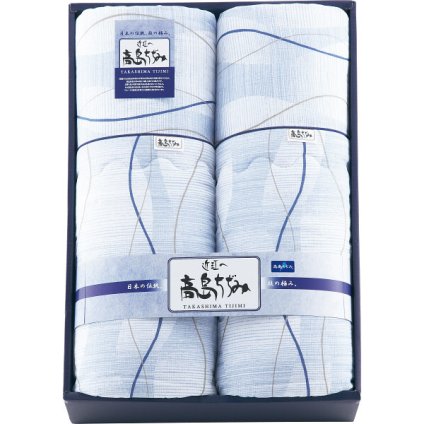 高島ちぢみ 洗える肌掛けふとん2枚セット [26-2840-058] TT-624 肌掛け布団 ｜ 綿100%/日本製/洗濯機対応 ｜ さらっとした肌触り/ペア ｜ 化粧箱入