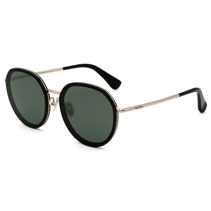 マックスマーラ Max Mara サングラス ノーズパッド UVカット アイウェア ラウンド ボストン MM0148-K/S 01A 57 メンズ レディース ユニセックス ブラック+グレー 海外正規品