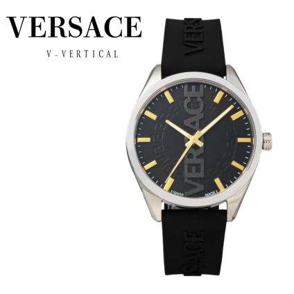 ヴェルサーチェ 腕時計 メンズ ブラック シルバー ゴールド 42mm VERSACE V-VERTICAL シリコンベルト スイス製 メンズ腕時計 軽量 ブランド おしゃれ プレゼント ギフト 卒業 入学 お祝い