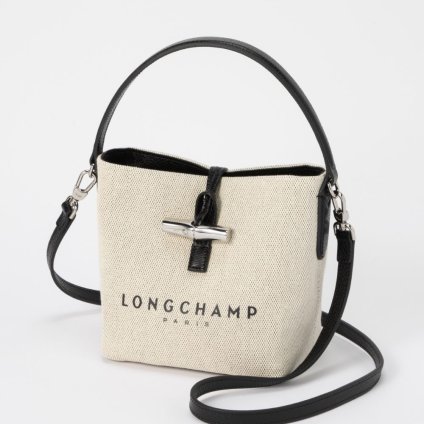 ロンシャン LONGCHAMP 1015 HSG ハンドバック ロゾ レディース バッグ コットン ショルダー バケットバッグ ロゴ Sサイズ 2way プレゼント ギフト シンプル ROSEAU エクリュ