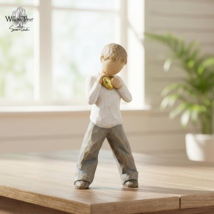 ウィローツリー彫像 Heart of Gold - 黄金の精神 14cm ハート 子供 少年 | おしゃれ 置物 彫刻 人形 インテリア スーザン･ローディ 正規輸入品