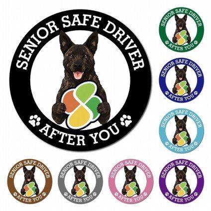カーサイン 高齢者マーク SENIOR SAFE DRIVER 甲斐犬 マグネット 強力 直径13cm 肉球 日本製 車 ステッカー