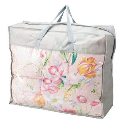 実りの秋の贈り物 羽根ふとんバッグ入り（ダウン10%） 花浪漫 ピンク 150×210cm