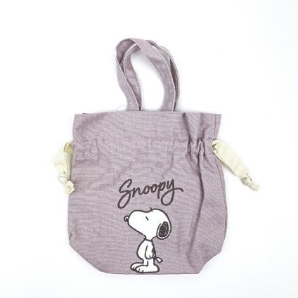 スヌーピー サガラ刺繍巾着 ピンク ポーチ SNOOPY