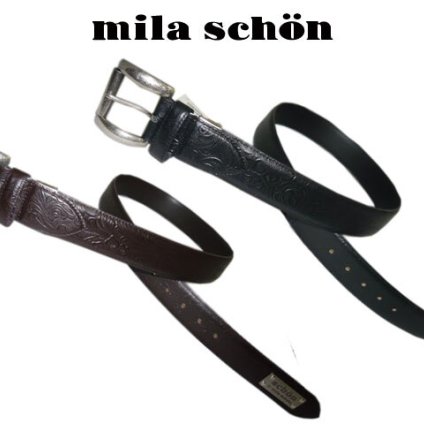 正規品 メンズ レディース ミラショーン mila schon 2015新作 幅広 牛革ベルト クロ チャ 32402-114 ikt02 旅行 ギフト
