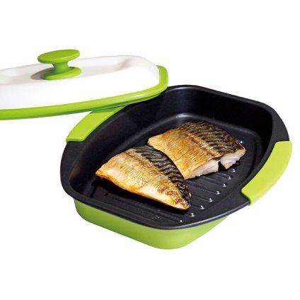 即納 レンジで焼ケール角型 TKSM-33[魚焼き器 電子レンジ 焼き魚 調理器具 魚焼 魚 焼き 焦げ目 電子レンジ調理器 焼く レンジで焼き魚 レンジ調理器 レンジ 鍋 電子レンジ専用調理器 時短調理器具 レンジ調理 便利グッズ 時短グッズ]