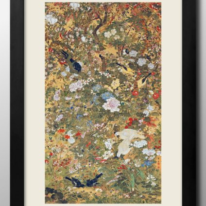 日本製 上野節学 無数の鳥 昆虫 花 A3 サイズ ポスター アート おしゃれ 絵画 インテリア 北欧 イラスト マット紙 艶消し アートパネル 額 フレーム デザイン 壁掛け ギフト 新築祝い ディスプレイ  速達 送料無料