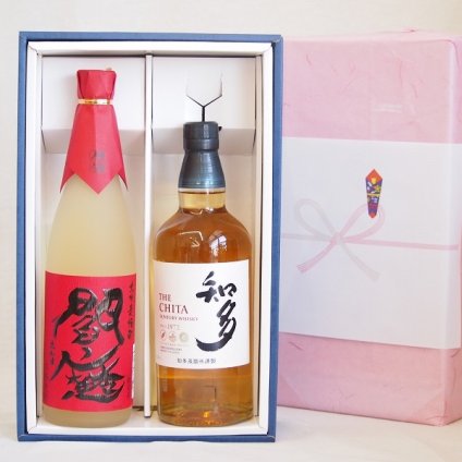 父の日贈り物 感謝贈り物ボックス 洋酒麦焼酎2本セット（ウイスキー知多700ml 大分麦焼酎閻魔720ml）