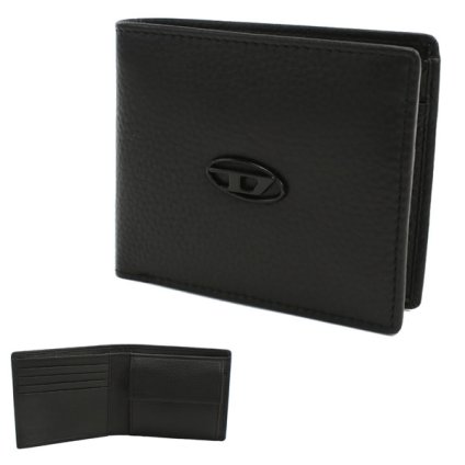 DIESEL ディーゼル 二つ折り財布 折り畳み 二折財布小銭入付き Dロゴ X08844 P0685 T8013 ブラック