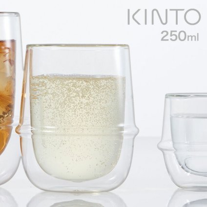 KINTO キントー KRONOS ダブルウォール コーヒーカップ 23107／276328[耐熱 ダブルウォールグラス 耐熱ガラス 耐熱グラス コップ グラス 食器 二重構造 おしゃれ ガラスコップ 250ml]