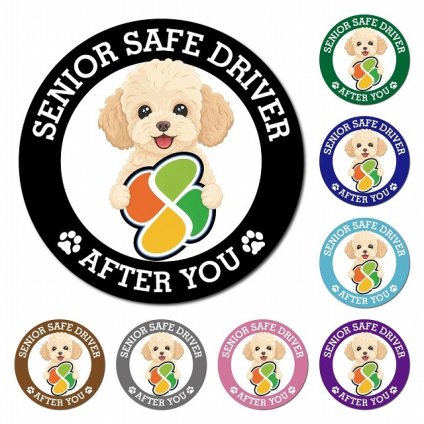 カーサイン 高齢者マーク SENIOR SAFE DRIVER シープー マグネット 強力 直径13cm 肉球 日本製 車 ステッカー