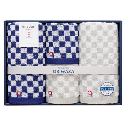 ORIWAZA 今治織技ジャカード市松 フェイス2P･ウォッシュタオル2P ／タオル 日用品・ヘルスケア お中元 御中元 ギフト 夏ギフト 暑中見舞 残暑見舞 時期 いつ お礼 お返し グルメ のし お盆 初盆 新盆 お供 御供 ギフト 2026 送料無料 ギフト プレゼント プチギフト 内祝い 快気祝い 出産祝い 結婚祝い 引出物 新築祝い お返し