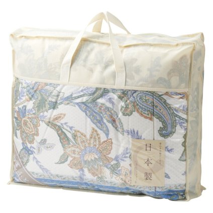 実りの秋の贈り物 ダウン85%入り日本製羽毛肌掛けふとん ブルー 150×210cm
