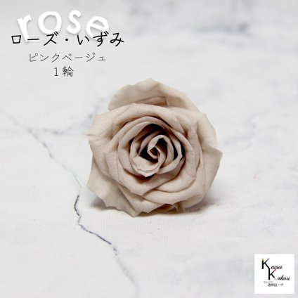 大地農園！プリザーブドフラワー 「ローズいずみ 1輪 ピンクベージュ」プリザ 花材 ハーバリウム おしゃれ かわいい プレゼント 贈り物　オオチノウエン バラ 薔薇 ローズ rose