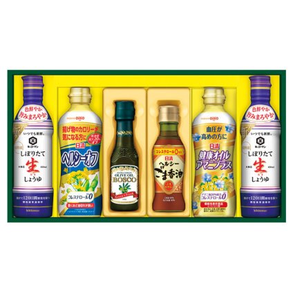 日清オイリオ バラエティオイル&キッコーマンしぼりたて生しょうゆギフト ／セット・詰め合わせ 油 調味料 食品 敬老の日 プレゼント ギフト お祝い いつ 70代 80代 メッセージ おじい おばあ 祖父母 お彼岸 お供え 秋 2026 送料無料 ギフト プレゼント プチギフト 内祝い 快気祝い 出産祝い 結婚祝い 引出物 新築祝い お返し