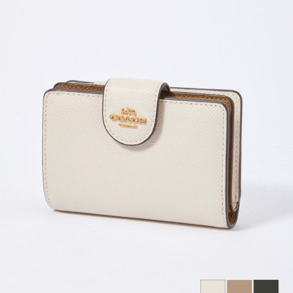 コーチ COACH 6390 二つ折り財布 レディース 財布 本革 ミニ財布 ロゴ レザー ウォレット 小銭入れ コンパクト シンプル プレゼント お祝い 記念 黒 MEDIUM CORNER ZIP WALLET 全4色