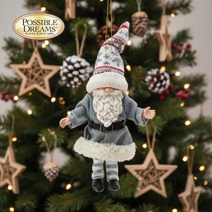 Gnome Grey Coat オーナメント 19.8cm | サンタ サンタクロース 人形 置物 フィギュア クリスマス ホリデー Possible Dreams 正規輸入品