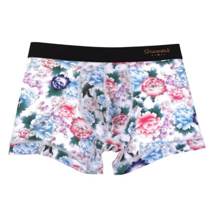 グレイブボールト：PEONY FLOWER ボクサーパンツ (シャイングレー)[ボクサーパンツ/ 男性下着/ メンズインナー/人気ブランド/おすすめギフト/誕生日プレゼント/メンズファッション]