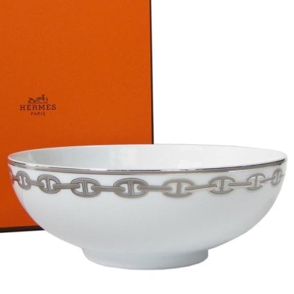 エルメス 食器 HERMES シェーヌダンクルプラチナ 004136P 19.5cm ボウル サラダボウル フルーツボウル 洋食器 4136P 【スペシャルラッピング660円(別売り)】 誕生日 お中元 還暦祝い 結婚祝い 結婚式 バレンタイン 高級 ホワイトデー 父の日 母の日【スペシャルラッピング660円(別売り)】 即日発送