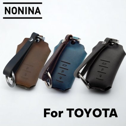トヨタ スマートキーケース 本革 専用設計 日本製 RAV4 C-HR プリウス カローラ カムリ ランドクルーザープラド クラウン 黒 （ブラック） 青 （ブルー） 茶 （ブラウン）ボタン キーカバー オイルレザー ｜NONINA 名入れ 父の日 母の日 敬老の日 お誕生日祝い 還暦祝い お祝い ギフト クリスマスプレゼント バレンタイン 贈り物 愛車キーケース 愛車キーホルダー【送料無料】