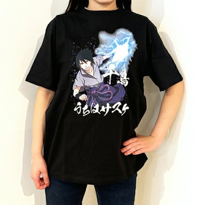 NARUTO(ナルト) うちはサスケ千鳥  Tシャツ(ブラック) Mサイズ アパレル ジャンプ