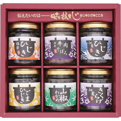 ノーブランド 直火釜炊佃煮 瓶6品詰合せ [26-2907-055] 205-40 佃煮 詰め合わせ 瓶詰め 直火釜炊き製法 国産牛肉そぼろ ご飯のお供 お中元 お歳暮 ギフト 内祝い 御礼 プレゼント お取り寄せ グルメ