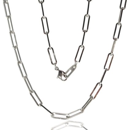 SILVER925 ネックレス ペーパークリップチェーン 50cm男・女兼用タイプ3243M