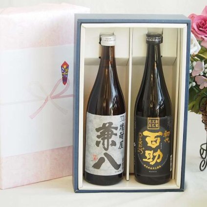 本格麦焼酎贈り物ギフトボックスセット 麦焼酎兼八25°(大分県)720ml麦焼酎初代 百助25°(大分県)720ml