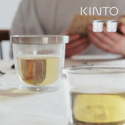 KINTO キントー LT ティーバッグカップ 260ml 《2個》[ティーカップ ティーグラス 透明 クリア コップ カップ おしゃれ かわいい シンプル お茶 ダブルウォール 電子レンジ対応 食洗機対応 ガラス ブランド ティーバッグ ペア セット]