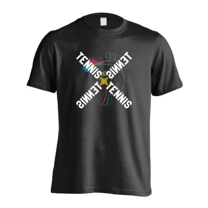 テニス Tシャツ 半袖 メンズ ウェア レディース 練習着 ジュニア ドライ おもしろ tシャツ 速乾 名入れ スポーツ 女子 男子 チーム おしゃれ 文字入れ 「ネオンスタイルのクロスTENNIS」 アートワークスコウベ 【送料無料】