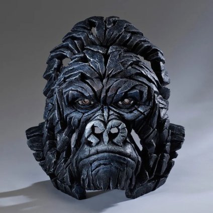 Edge Bust Gorilla 幅33x奥行33x35.5(cm) ゴリラ 胸像ゴリラ | エッジ 彫刻 置物 オブジェ フィギュア 動物 大きい リアル アート マット･バックリー 正規輸入品