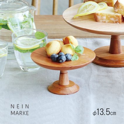 NEIN MARKE ナインマーケ マホガニー ケーキスタンド S 直径13.5cm[木製 コンポート 小物 飾る 台 木 アクセサリートレイ おしゃれ かわいい 皿 小さい 小さな ケーキ台 トレー トレイ 1段] 即納