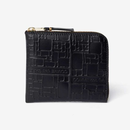 コムデギャルソン COMME DES GARCONS EMBOSSED LOGOTYPE エンボスロゴタイプ HALF ZIP WALLET ハーフジップ ウォレット SA3100EL ミニ財布 L字ファスナー コインケース ユニセックス 財布