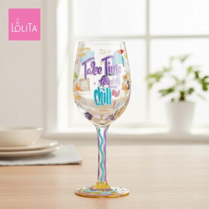 Lolita ワイングラス Time to Chill 22.4cm 落ち着いた時間 | かわいい おしゃれ ポップ モダン デザイン食器 アート ロリータ･ヤンシー 正規輸入品