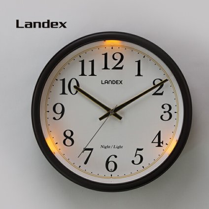 Landex ランデックス ヨクテラス[壁掛け 電波時計 アナログ 壁掛け電波時計 夜間 夜 文字盤 光る 見やすい 壁掛電波時計 掛け時計 掛時計 室内 リビング 和室 洋室 壁掛時計 電波掛け時計] 即納
