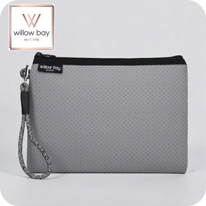 ウィローベイ ポーチ レディース ブランド WILLOWBAY ウィローベイラージブティックポーチ クラッチバッグ PEBBLE GREY