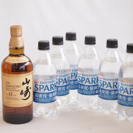 家飲みを、バーカウンターへ ハイボールウイスキー7本セット(山崎12年43度 サントリー天然水スパークリング) 700ml×1本 500ml×6本