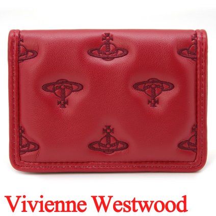 ヴィヴィアンウエストウッド カードケース カードホルダー レディース メンズ 男女兼用 パスケース Vivienne Westwood ヴィヴィアン マルチオーブ型押し レッド VW4299 (54020012W-S002K-H201) 【2026年秋冬モデル】 【ラッピング無料 誕生日 お祝い プレゼント ギフト 贈り物】