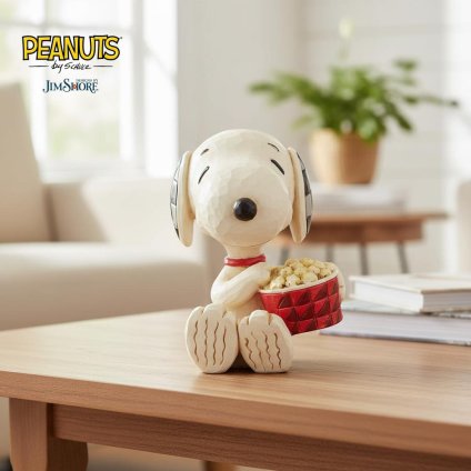 スヌーピー ポップコーン ミニ 7cm | ジムショア ピーナッツ グッズ フィギュア 人形 置物 彫刻 Jim Shore 正規輸入品