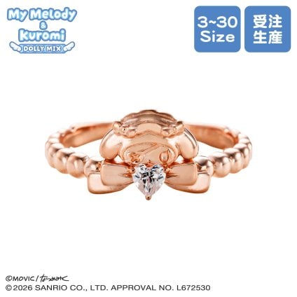 【受注生産品】【送料無料】 マイメロディ リング 指輪 DOLLY MIX 水色天使 サンリオキャラクターズ シルバー925 キュービックジルコニア 3～30号 ピンクゴールド ブランド おしゃれ かわいい アクセサリー 10代 20代 30代 40代 50代 レディース 女性 誕生日 記念日 プレゼント ギフト ホワイトデー 母の日 white clover ホワイトクローバー