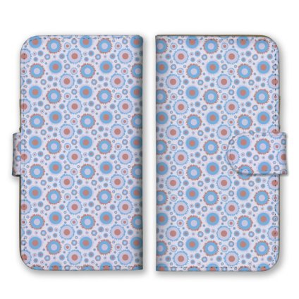＼全機種対応／ スマホケース 手帳型 スマホカバー 手帳タイプ スマートフォン ケース カバー 柄物 ボタニカル パターン ブルー かわいい おしゃれ カードホルダー付き カード収納 合皮 合成レザー