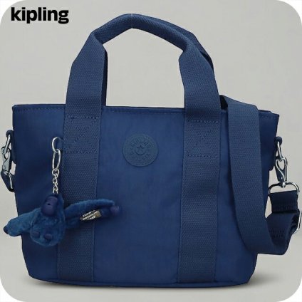 キプリング トートバッグ レディース ブランド Kipling ミンタ ロゴ ワンポイント 無地 2WAY KI7541-5PZ Casual Blue