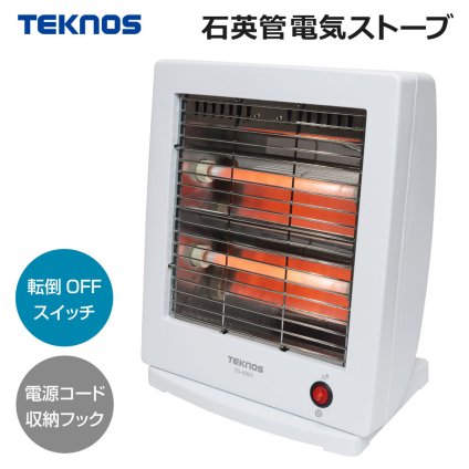 電気ストーブ 足元ヒーター 600Ｗ 転倒OFFスイッチ 電源コード収納フック シンプル TEKNOS テクノス ES-K601