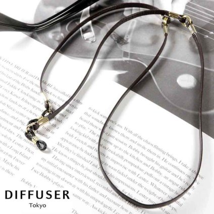 DIFFUSER 本革グラスコード Classy Genuine Leather Glass Code かっこいいメガネチェーン/メガネストラップ/レザー/ストラップ/