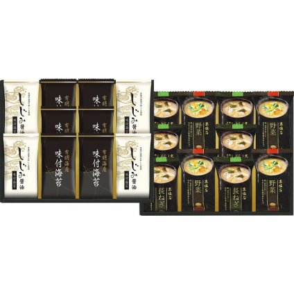 マルコメ フリーズドライみそ汁 有明海産味付海苔セット [26-2901-057] NTS-HS 味付のり しじみ醤油 みそ汁 詰め合わせ グルメ 食品 常温 保存食 非常食 惣菜セット 内祝い お返し お祝い ギフト 贈り物 プレゼント