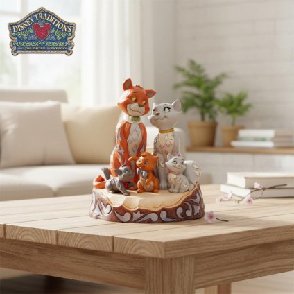 おしゃれキャット ファミリー 18.2cm | ディズニー トラディションズ ジムショア グッズ フィギュア 人形 置物 彫刻 Jim Shore 正規輸入品