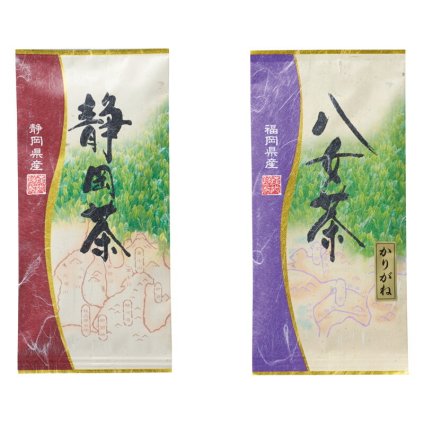 実りの秋の贈り物 袋布向春園本店日本銘茶二都巡り「翠」-Midori- セット内容/静岡煎茶･八女かりがね茶（各40g）×各1