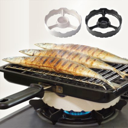 トーセラム 温度センサー付きガスコンロ用 焼き台[焼き網で魚やもちがおいしくこんがりと焼ける センサー付ガスコンロ専用の五徳に乗せて使う耐熱陶器の補助五徳(焼台)日本製]